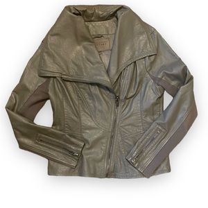 Blank NYC Vegan Leather Jacket Grey Size S